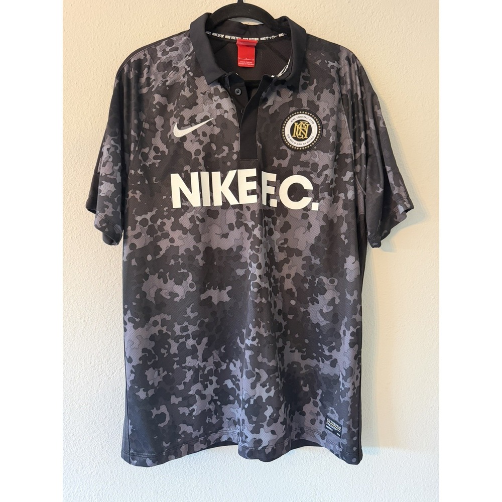 Nike Mens FC Football Club Sem Risco Nao Ha Victoria Jersey L Black Camouflage